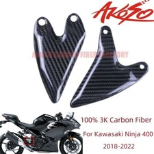 Real Carbon Fiber For Kawasaki Ninja 400 2018-2024 Heel Guards Plate Footpeg