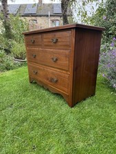 Antique Solid Walnut Four Drawers Chest Drawers Oak Mahogany
