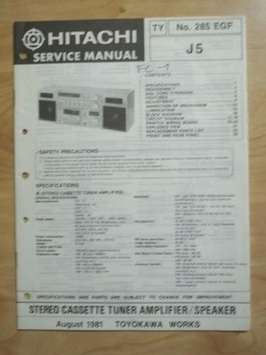 Hitachi service manual for the - service,
