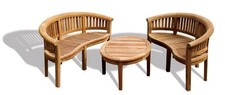 Teak Coffee Table Set - Oval