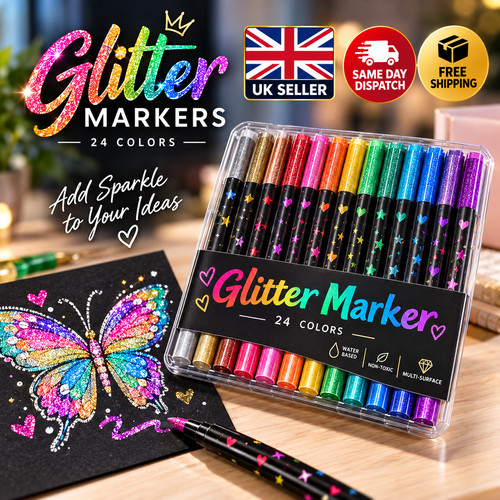 Glitter brush markers pens - brush,
