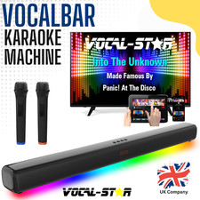 Vocal-Star Karaoke Machine Soundbar 2 Wireless Microphones Light Effects VS-VB