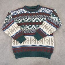 Icebreaker Aviator Jumper Mens Small Wool Nordic Aztec Knit Sweater Pullover
