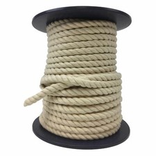 6mm Natural Cotton Rope, On A Reel, 3 Strand Twisted Cord - Select Your Length