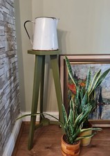 VINTAGE WHITE ENAMEL JUG FLOWERS/PLANTER