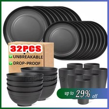 Black Dinnerware Bowl Plates