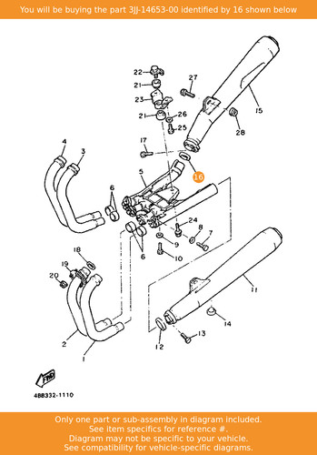 Yamaha gasket exhaust 4 - yamaha, gasket,