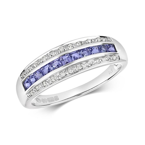 Real tanzanite and diamond - tanzanite,