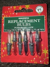 Vintage Woolworths Replacement P1 Push On 13v 1.43w Christmas Fairy Lights