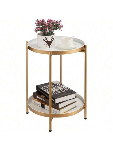 Round side table tier metal - table, 2