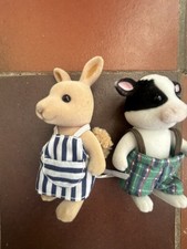 Sylvanian Families rare Friesian Cow & kangaroo figures 