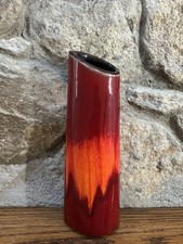 Vintage Poole Pottery Flame Glaze 8.50 Vase Art Deco Pottery Red Orange England