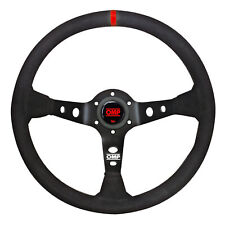 OMP Corsica Competition 350mm Dia Steering Wheel, Suede (Black, Red Band)