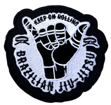 Brazilian Jiu Jitsu Patch Iron-on Badge BJJ Gi Kimono Keep Rolling Grappling Bag