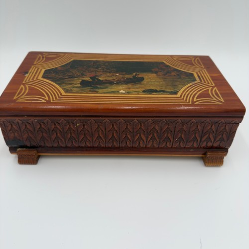 Vintage cedar jewelry box - jewelry,