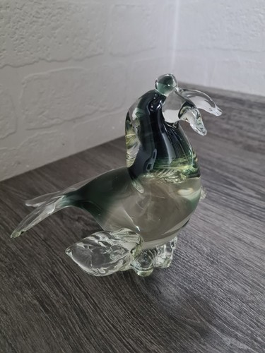Vintage murano glass walrus - glass,