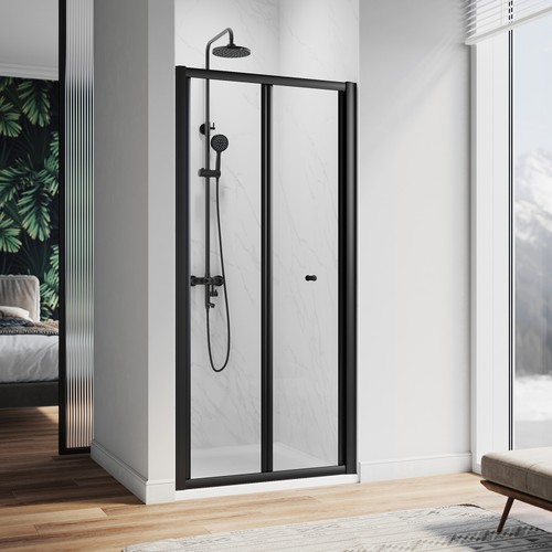 Black frame fold shower - black, bi