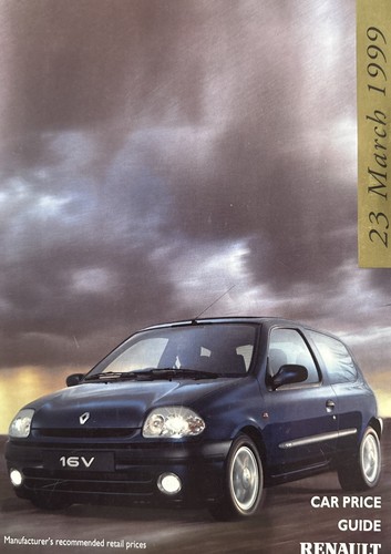 Renault price list brochure - uk,