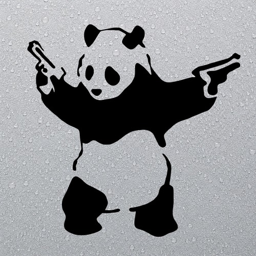 Banksy panda guns - panda,
