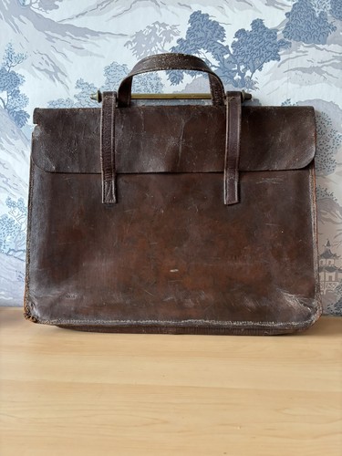 Vintage brown leather sheet - brown,