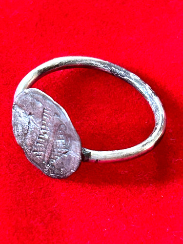 Antique medieval silver signet - antique,