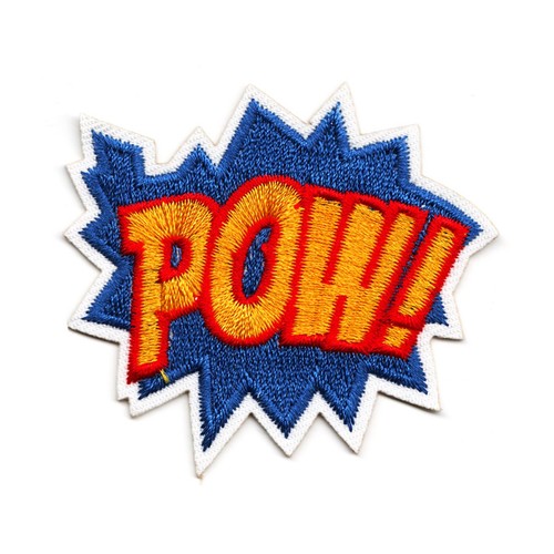 Pow comic book embroidered - book,