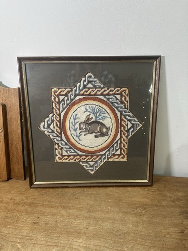Vintage rabbit crewel - vintage,