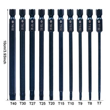 T7 to T40 Sizes Available in This 1pc Magnetic Torque Bit Set Length 100mm