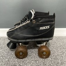 Roces Quad Roller Skates Size UK 2 Black Classic Roller Derby Style VTG Retro