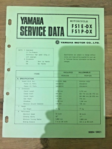 Yamaha fs1e fs1p dx - fs1e-dx, fs1p-dx