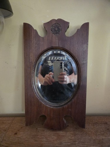 Antique wall mirror wooden - antique,