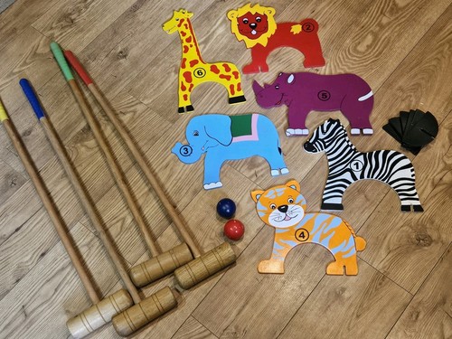 Wooden croquet set player - croquet,