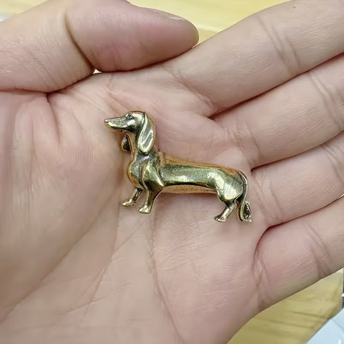 Brass dachshund miniature gift - brass,