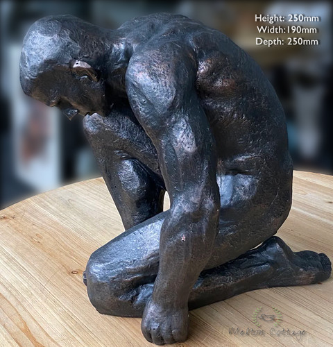 Bronze effect erotic male nude - erotic,