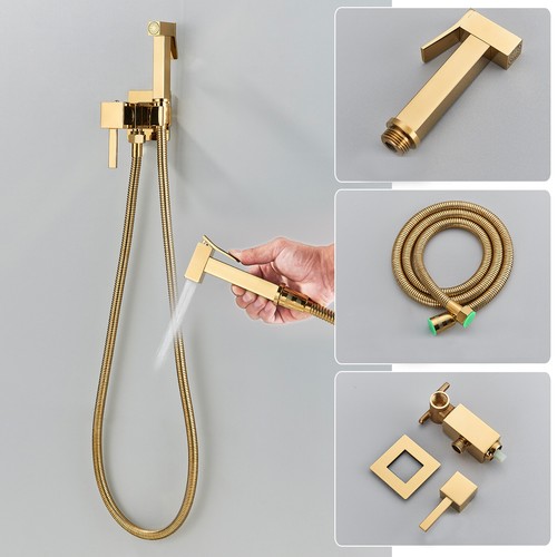 Gold bathroom toilet - gold,