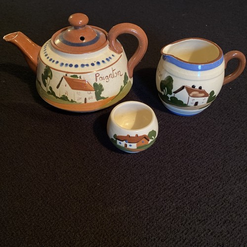 Watcombe pottery trio teapot - trio,