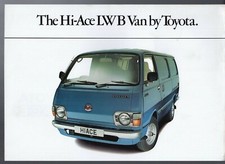 Toyota Hi-Ace LWB Van 1978-79 UK Market Single Sheet Sales Brochure 