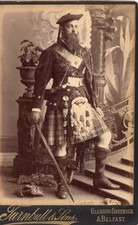 Man Full Highland Dress Sword Skean Dhu Turnball & Sons Glasgow Cabinet Card 515