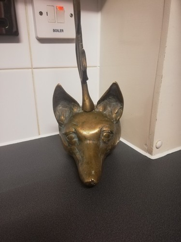 Brass peerage fox - fox, head