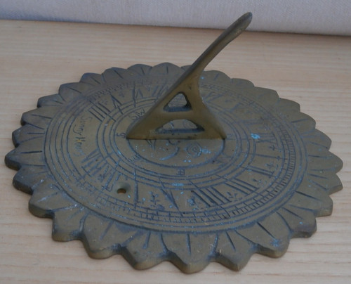 Brass sundial gnomon - sundial,