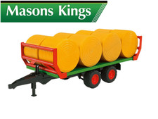 John Deere Bale Transport Trailer w/8 Round Bales 1:16 Scale 3yrs+ Bruder