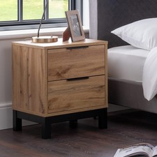 Oak Wood Bali 2 Drawer Bedside