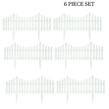 White Garden Border Picket Fencing Flexible Plastic Lawn Flower Bed Edging Fence