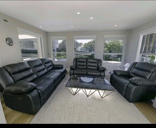Black leather aire - 3+2+1,