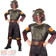 Kids Boba Fett Star Wars Boys Book Of Boba Fett Fancy Dress Boys Costume 