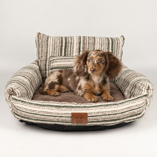Small sofa style pet - bed, brown