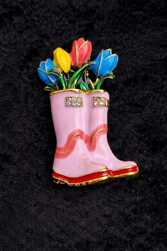 Tulips pink wellies - tulips,