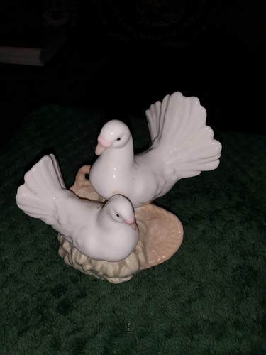 Vintage porcelain doves - porcelain,