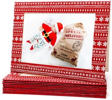 Red Scandi Photo Frame Christmas Cards – Pack of 12 – Holds 6×4" Photos