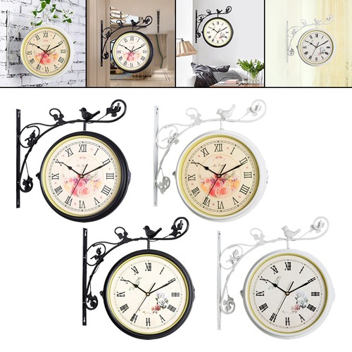 Double sided metal - wall, clock